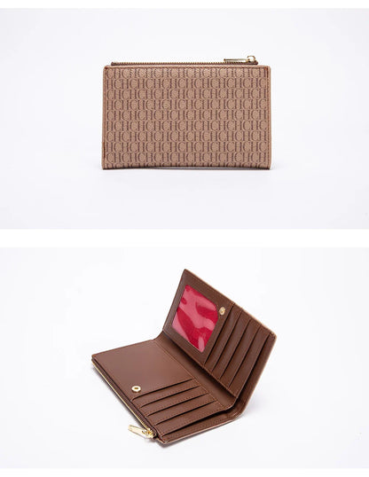 Women's Wallet CHCH Fashion Letter Cartoon Pattern Classic Retro Long Storage Wallet PVC Material Bag