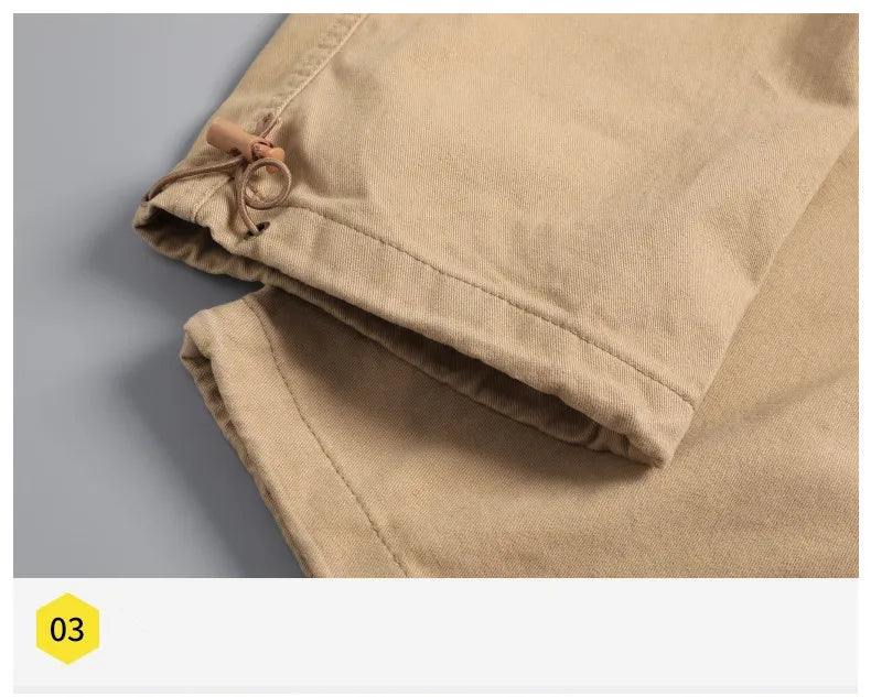 Big Size Men's Casual Sports Pants Stretch Waist Tactical Cargo Pants Man Hiking Pants Joggers Cotton Trousers