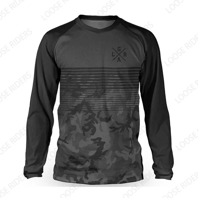 Loose Rider Men's Mountain Bike Long Sleeve Jersey DH Motocross Downhill Jersey BMX Bike Enduro MTB Shirt Breathable Clothing