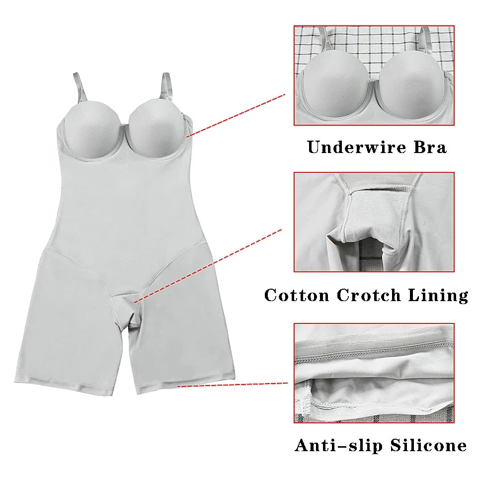 Bodysuit Women Shapewear Body Shaper With Cup Compression Bodies Belly Sheath Waist Trainer Reductive Slimming Underwear