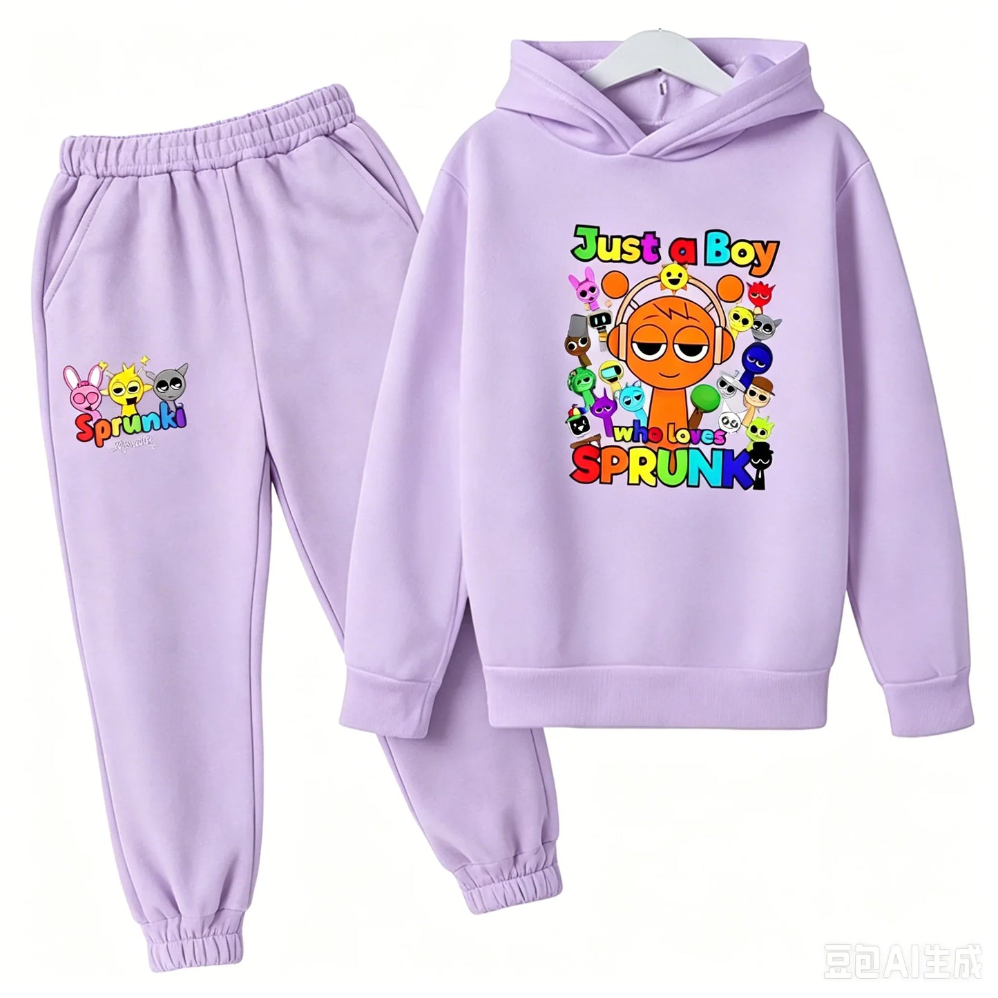 Sprunki Kids Clothes Hoodie+pants Age 2-12 Boy Girl Incredibox Anime Figures Sweatshirt Spring Autumn Pullover for Children Sets