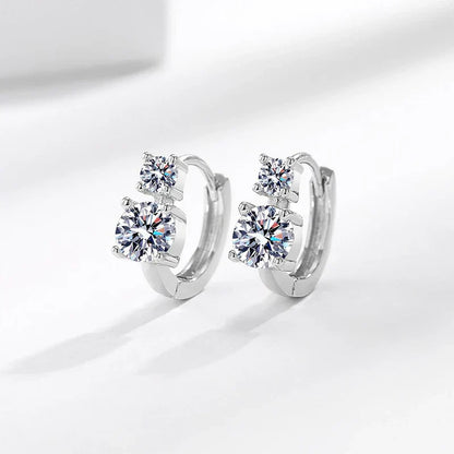 Trendy 1.2CTTW D VVS1 Moissanite Hoop Earrings for Women 18K Plated Wedding 100% S925 Silver Jewelry Dainty Birthday Gift