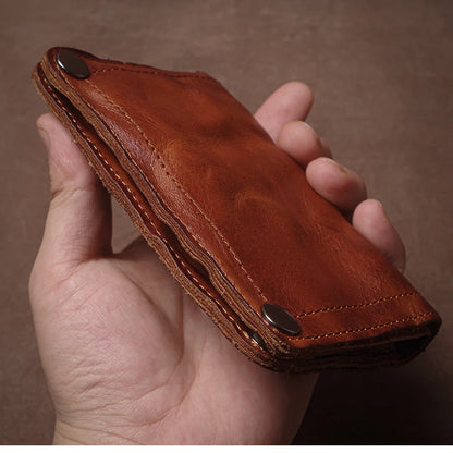 Luxury Brand Men's Genuine Leather Wallet High Quality Vintage Bifold Money Clip Credit Card Holder with Zipper Coin Pocket
