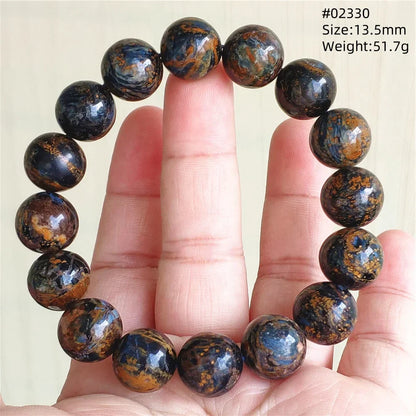 Natural Blue Pietersite Bracelet Women Men Beads Round Beads Chatoyant Cat Eye Fire Pietersite Namibia AAAAAA