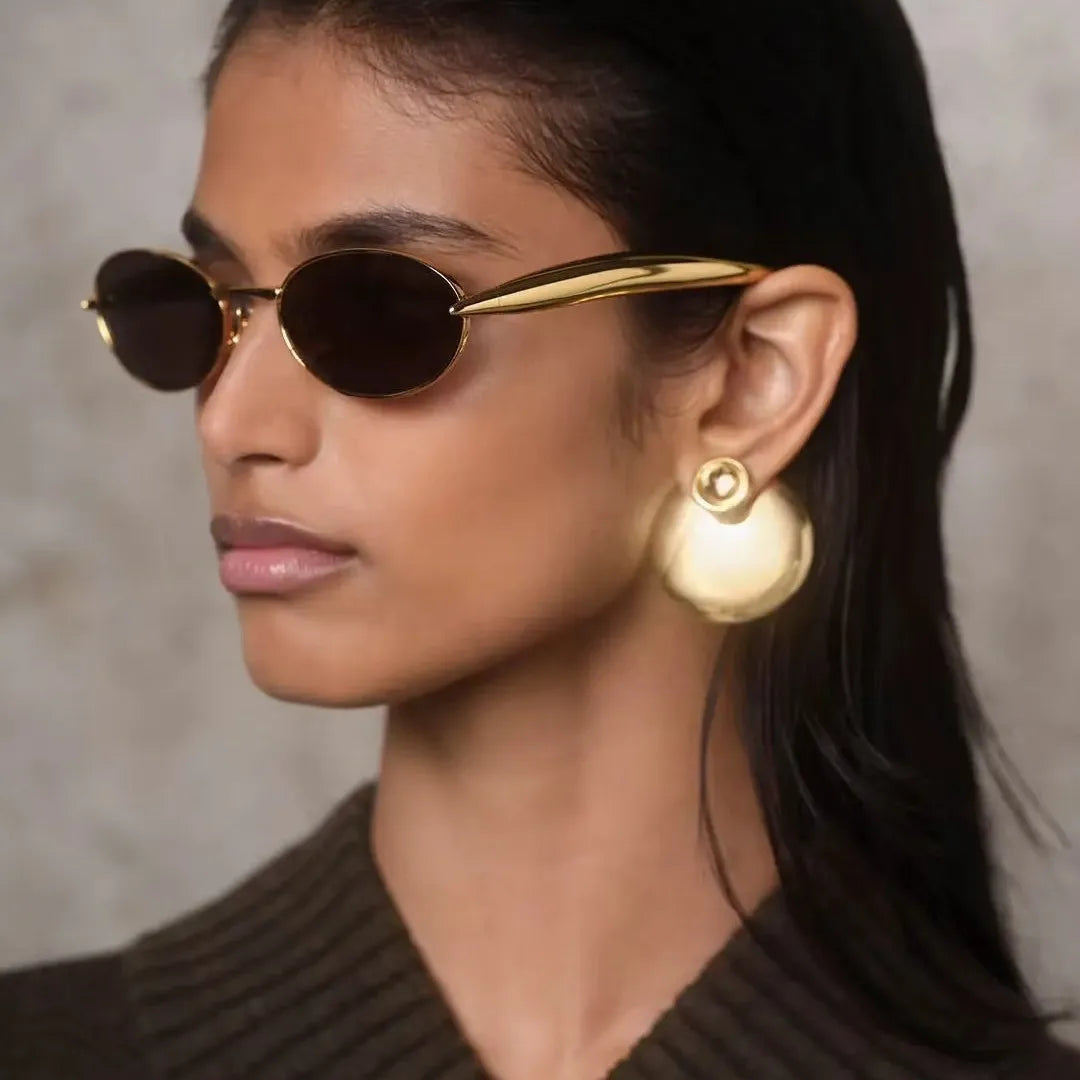 Oval Sunglasses Women Trendy 2025 Luxury Vintage Sunglass Fashion Glasses Dropshipping Lentes De Sol Mujer Lunette Soleil Femme