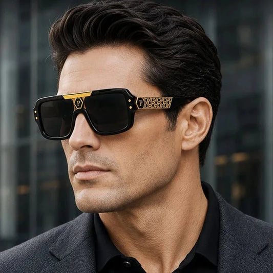 New Fashion Brand Luxury Designer 2026 Sunglasses Men Women Vintage Oversized Punk Shades Glasses Trendy Steampunk Sunglasses