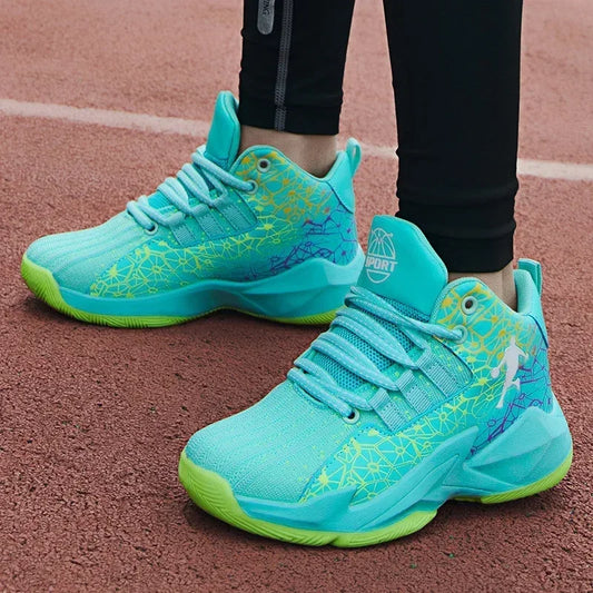 New Children's Sports Shoes Medium and Large Children's Mesh Boys Training Shoes Boys Basketball Footwear 2024 Spring and Summer