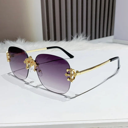 2025 New Frameless Sunglasses Women Men High-end Fashion Sunscreen Ladies Square Sun Glasses Alloy Legs Gafas De Sol UV400