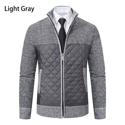 Autumn Winter Sweater Men's Loose Cardigan New Cold High Neck Jumpers Patchworked Windbreaker Casual Jackets