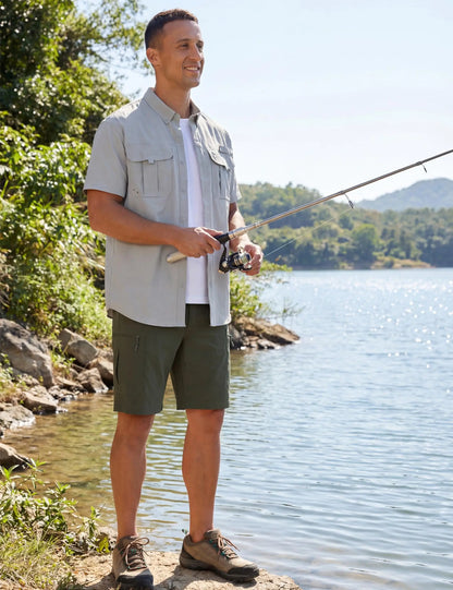 Men's Hiking Cargo Shorts 9" Quick Dry Lightweight Water Resistant Nylon Shorts Summer Casual Golf Work with 5 Pockets
