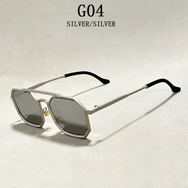 Blue Square Sunglasses For Men Retro Metal Steampunk Sunglasses Women Vintage Fashion Glasses Gafas De Sol Hombre Zonnebril Sun