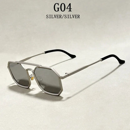 Blue Square Sunglasses For Men Retro Metal Steampunk Sunglasses Women Vintage Fashion Glasses Gafas De Sol Hombre Zonnebril Sun
