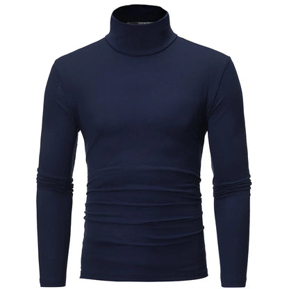 2pcs Men Thin Warm Tops Men's Autumn Long-sleeved Thermal Underwer Male High Collar Fashion T-shirt