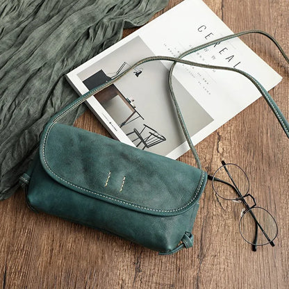 Handmade Retro Soft Cow Leather Women Bag 2026 New Simple Solid Color Shoulder Bags Leisure Ladies Small Messenger Bag