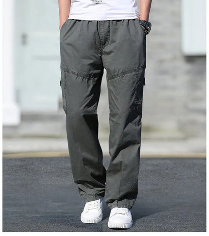 Men's Pants New Cargo Pants Outdoor Casual Pants Cotton Comfortable Thin Style Sweatpants Multi-Pocket Work Pants
