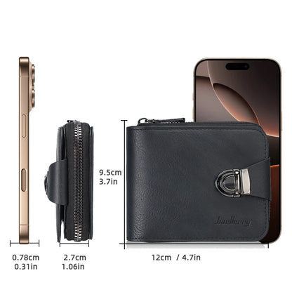 Men's Wallet Made pu Skin Purse for Men Coin Purse Short Male Card Holder Wallets Zipper Around Money Coin Purse