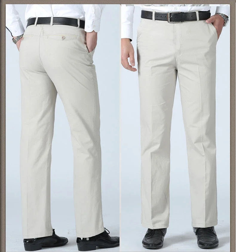 100% Cotton Summer Thin Suit Pants Mens Casual Autumn Thick Classic Business Fashion Stretch Trousers Male Brand Clothes KOACUS