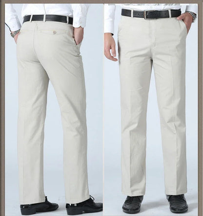 100% Cotton Summer Thin Suit Pants Mens Casual Autumn Thick Classic Business Fashion Stretch Trousers Male Brand Clothes KOACUS