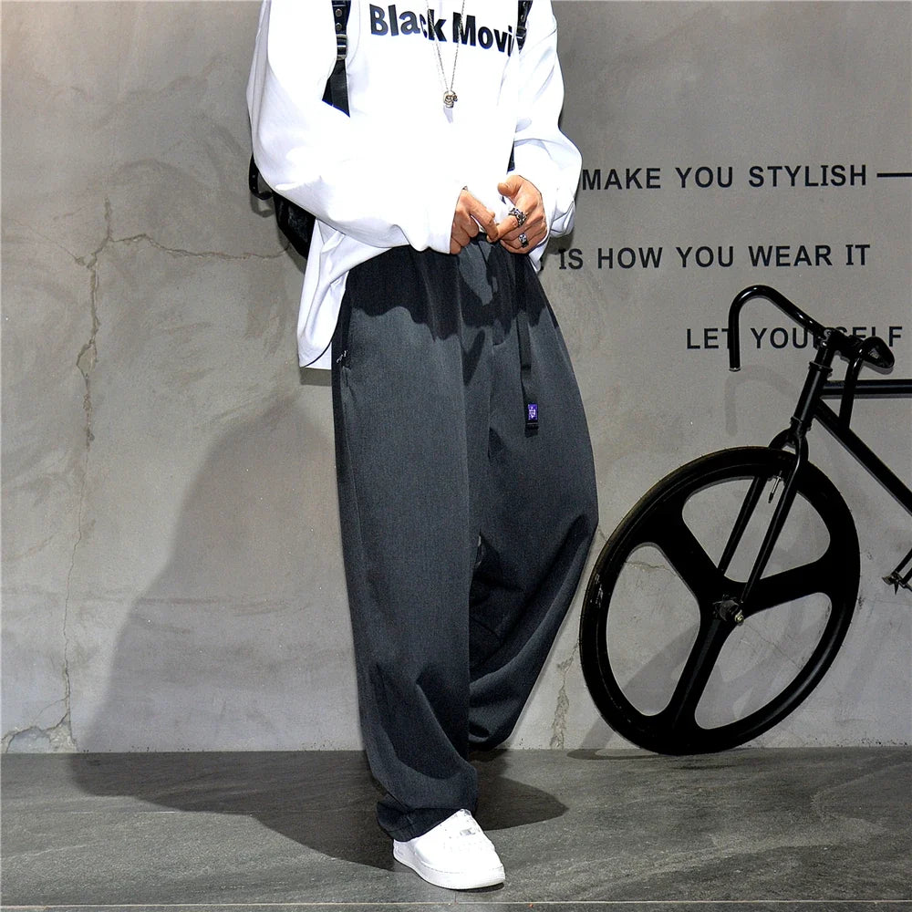 Japanese Vintage Casual Baggy Pants Mens Clothing High Quality Trend Straight Pants Fashion Loose Trousers Streetwear Pants Male