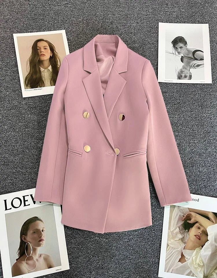 Women's Casual  Jaet Coat 22 Colors Small Suit Outerwear Long Sve Commute Sle Pure Color Spring Season