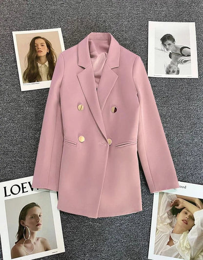 Women's Casual  Jaet Coat 22 Colors Small Suit Outerwear Long Sve Commute Sle Pure Color Spring Season