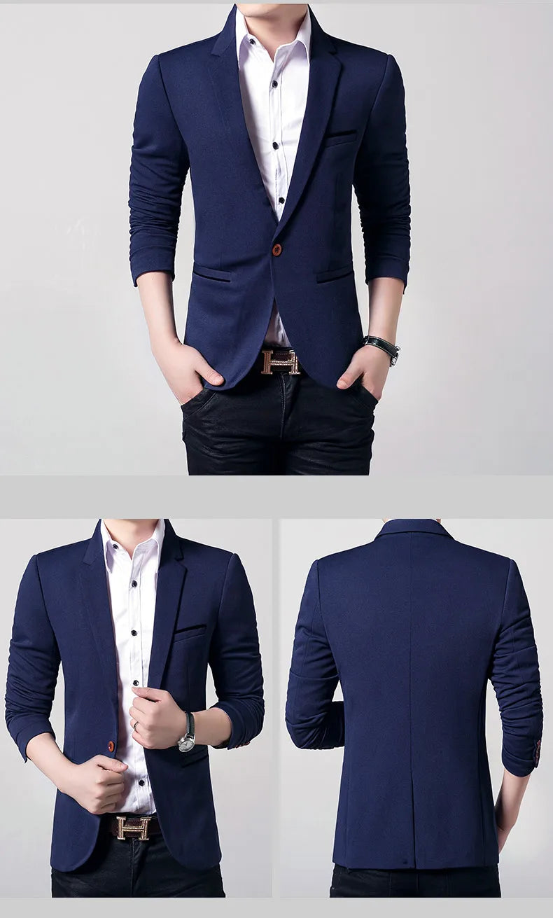 Brand Men's Casual Blazer 2025 Autumn New Fashion Slim Business Suit Coat Gentleman High-quality Men's Clothing Homme M~5XL
