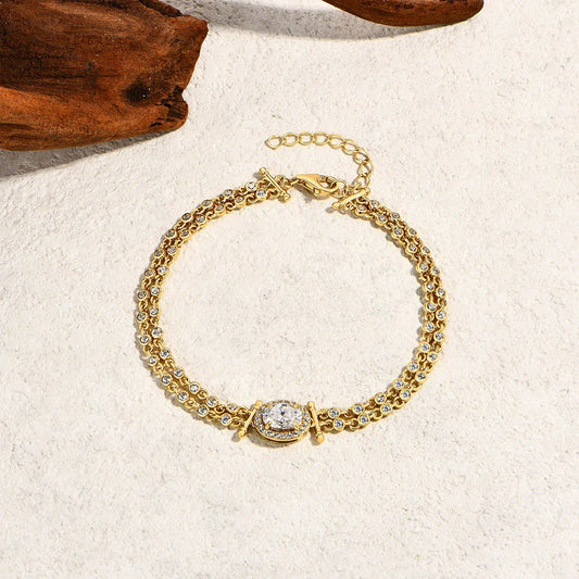 Bracelets femme en moissanite taille ovale 1 carat en argent sterling 925, bracelet réglable, bijoux de fête de fiançailles de qualité supérieure