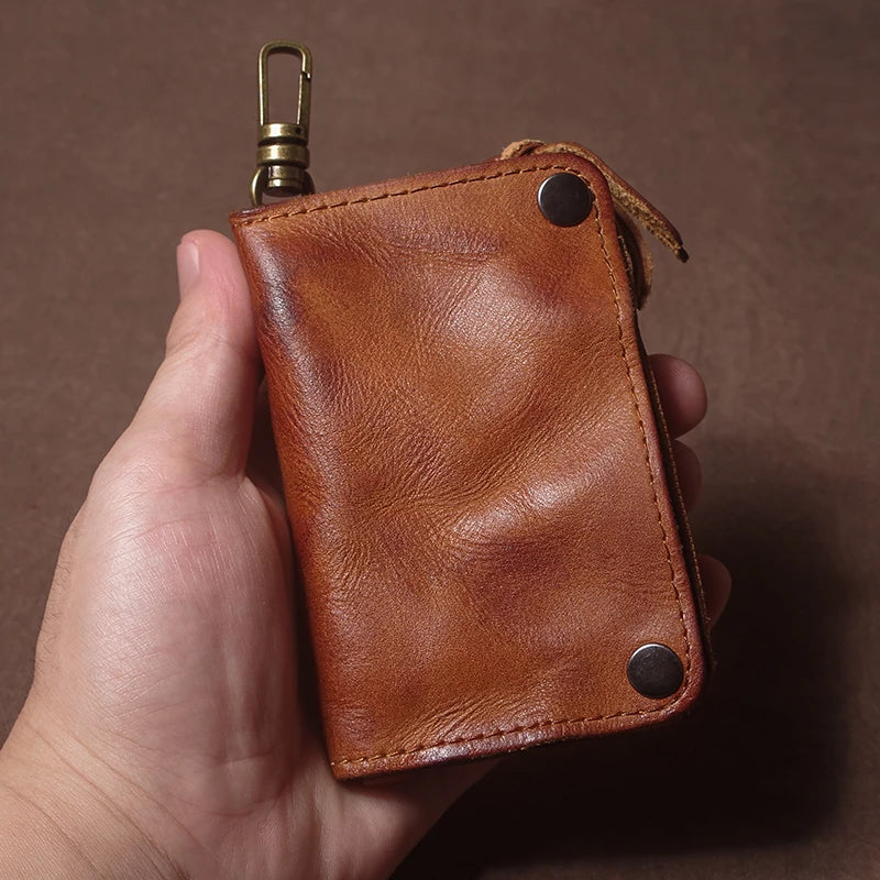 Luxury Brand Genuine Leather Key Bag Multifunctional Waist Hanging Card Holder Coin Purse Men Women Car Key Case Organizer