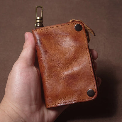 Luxury Brand Genuine Leather Key Bag Multifunctional Waist Hanging Card Holder Coin Purse Men Women Car Key Case Organizer
