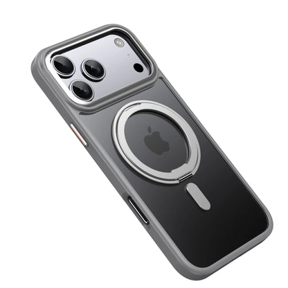 360° Rotating Stand Magnetic Case For iPhone 17 16 15 14 13 12 11 Pro Max Plus 17Air 16e Premium Metal Button Folding Bracket