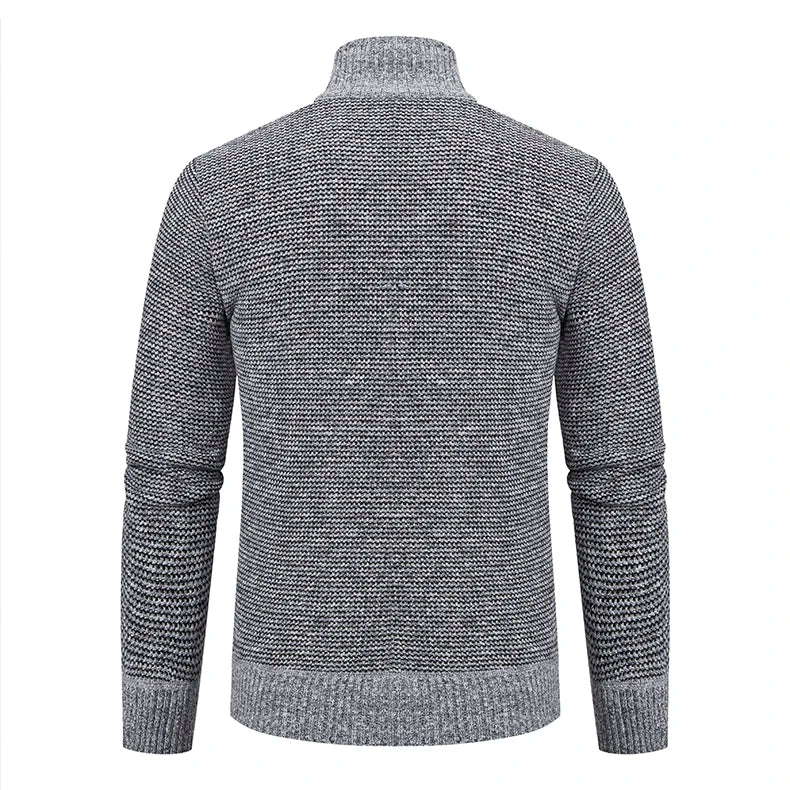 Autumn Winter Sweater Men's Loose Cardigan New Cold High Neck Jumpers Patchworked Windbreaker Casual Jackets