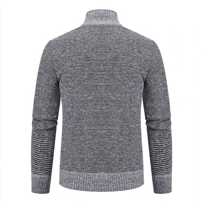 Autumn Winter Sweater Men's Loose Cardigan New Cold High Neck Jumpers Patchworked Windbreaker Casual Jackets