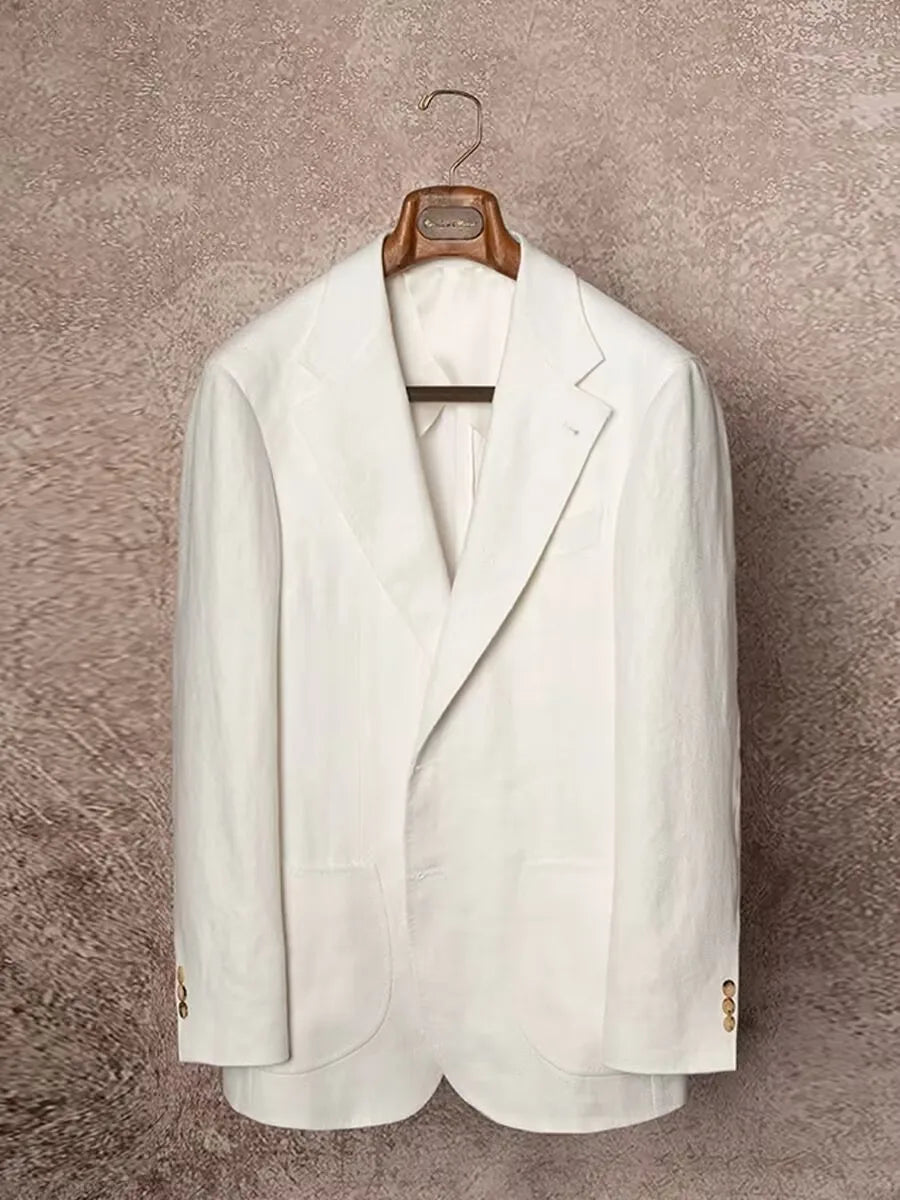 Summer Thin Retro Men's Breathable Linen Small Suit Italian Retro Slim Casual Blazer Trendy