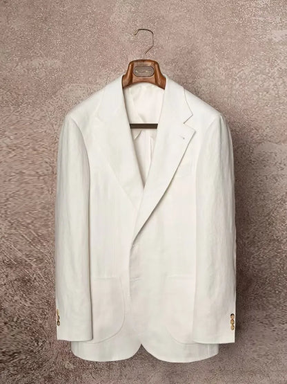 Summer Thin Retro Men's Breathable Linen Small Suit Italian Retro Slim Casual Blazer Trendy