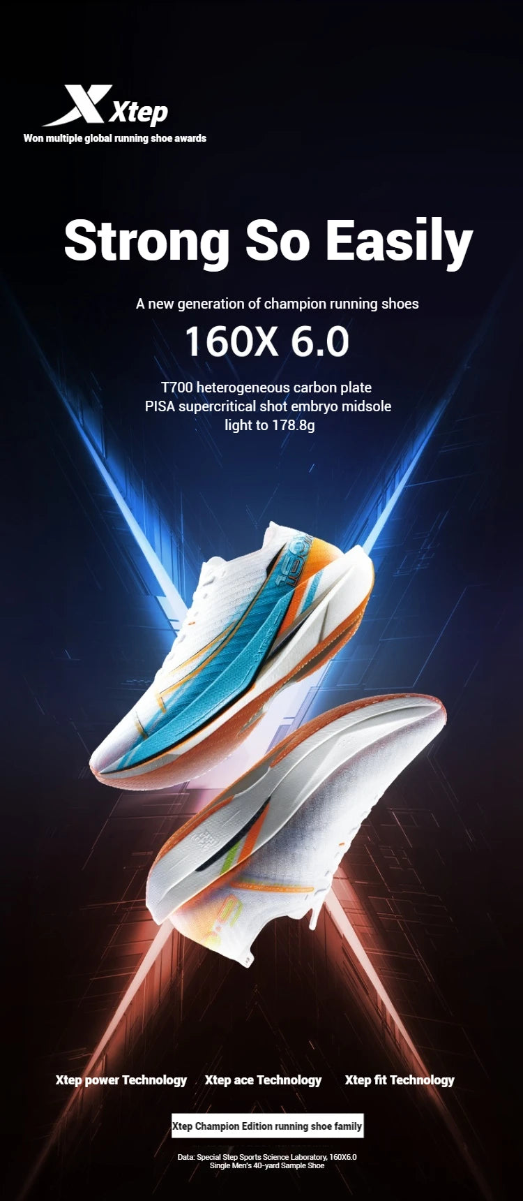 160X 6.0 Running Shoes Professional Marathon PB Carbon Plate For Men Cushioning Shock Absorption Sneakers 976319110057