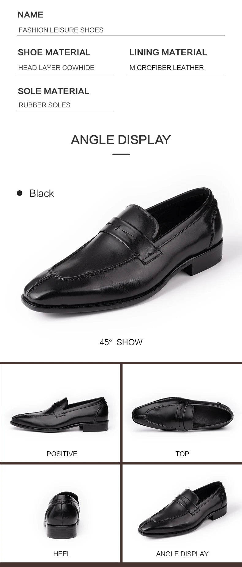 Office Leather Men Shoes Fashion Handmade Business Dress New Arrival Elegant Black Brown Formal Casual Wedding Party Male's Shoe