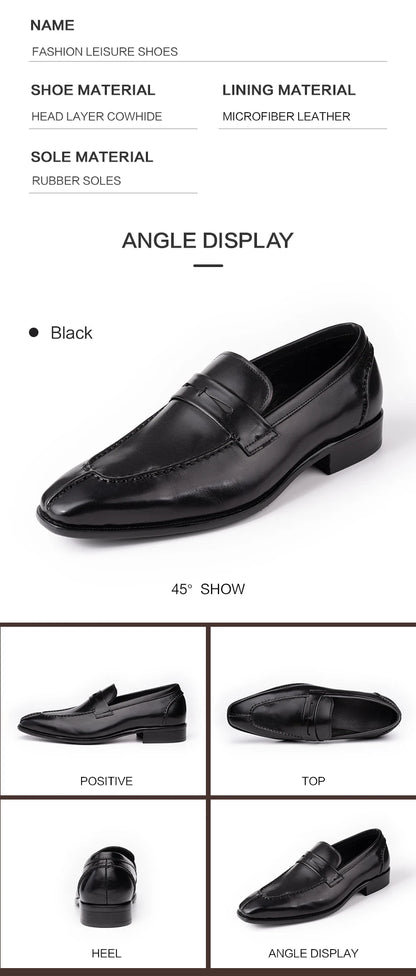 Office Leather Men Shoes Fashion Handmade Business Dress New Arrival Elegant Black Brown Formal Casual Wedding Party Male's Shoe