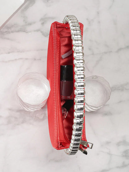 Elegant Rhinestone Novelty Bag, Classic Banquet Clutch Purse, Women's Formal Evening Handbag For Party Wedding