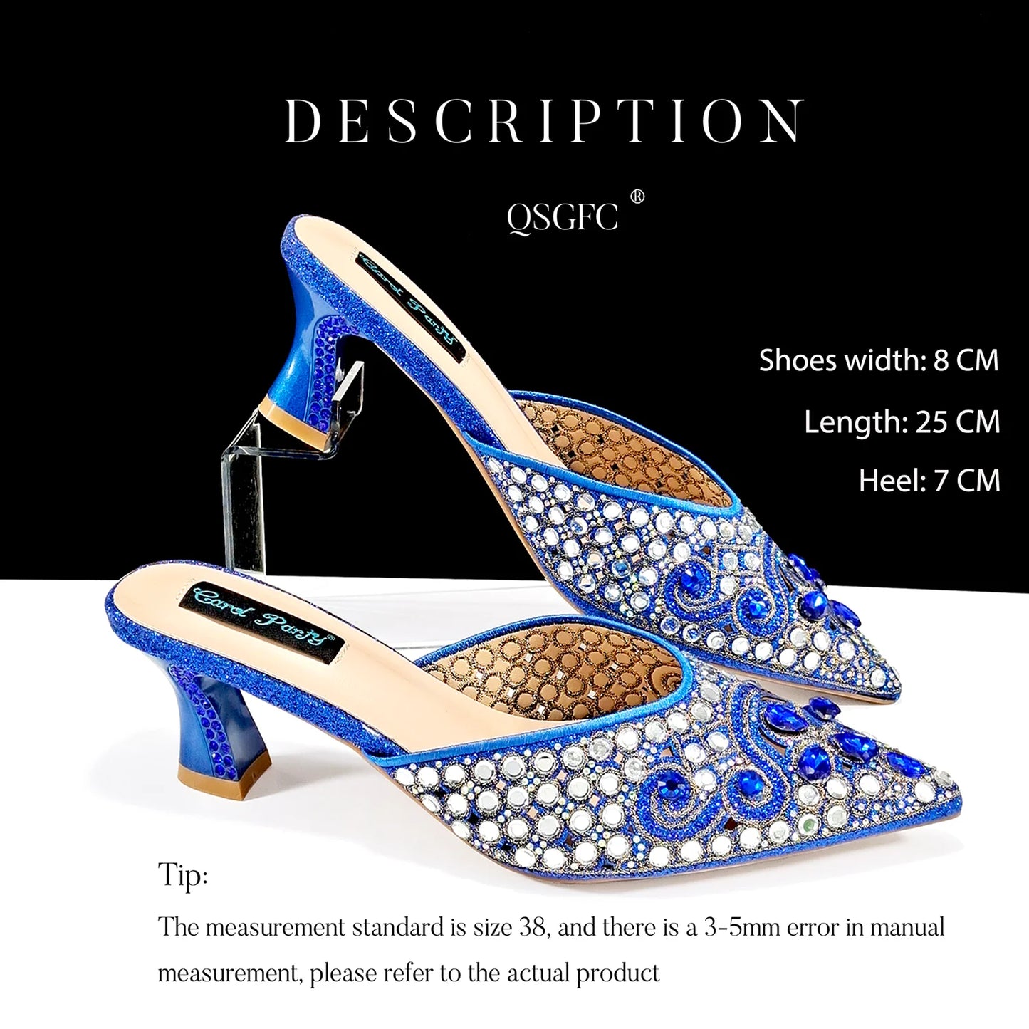 2025 INS FANTATIC BLUE Rhinestone-encrusted Sex Ladies Shoes / MATCHING  SPARKING MINI BAG (SPECIAL COLLECTION)