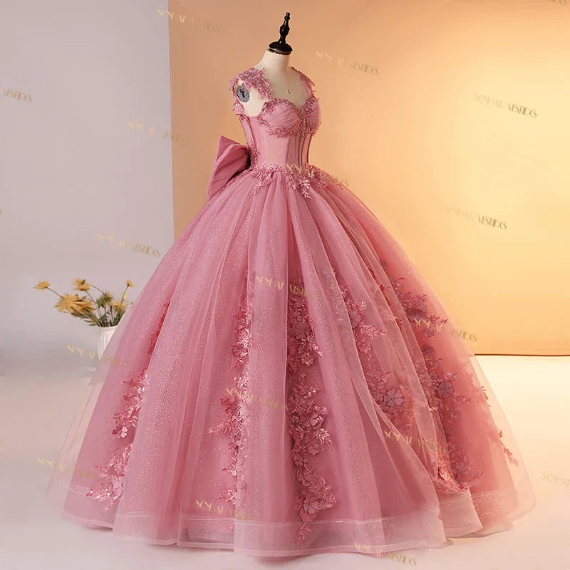 Pink 15 Quinceanera Dresses Ball Gown Sweet Lace Party Dresses 15 Year Old Dress For Quinceanera Customized Princess Gown 2025