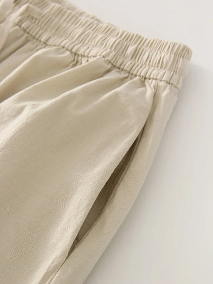 Summer Cotton Oversized Pants For Women Blue Baggy Aladdin Trousers Elastic Bloomers Navy Blue Cropped Lantern Harem Pants Woman