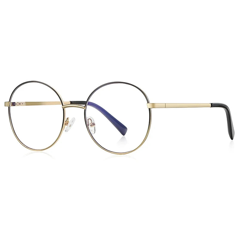 Retro Round Myopia Prescription Glasses Hyperopia for Women Reading CR39 Anti Blue Light Optical Eyeglasses Frame PFD3082