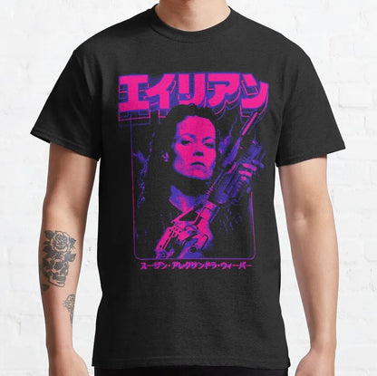 Alien Ellen Ripley 80s Science Fiction Retro Movie Weyland Xenomorph Yutani Prometheus T Shirt 100% Cotton Tees Tops Graphic