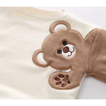 Winter Baby Clothes Suit Boys Clothing Children Girls Thicken Warm T-Shirt Pants 2Pcs/Set Toddler Casual Costume Kids Tracksuits
