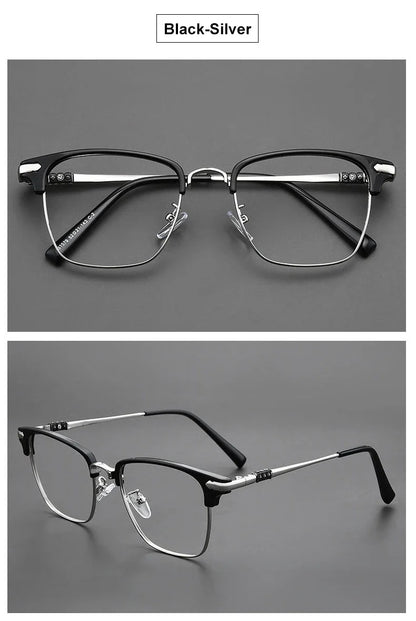 Classic Men's Square Frames Personalized Business Blue Light Blocking Can Be Customized Reading Glasses Myopic K002