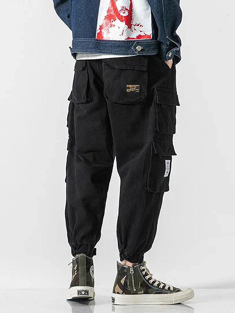 Korean Streetwear Cargo Jogger Pants Men Joggeing Loose Casual Sport Ankle-Lenght Trousers Fashion Sweatpants Male