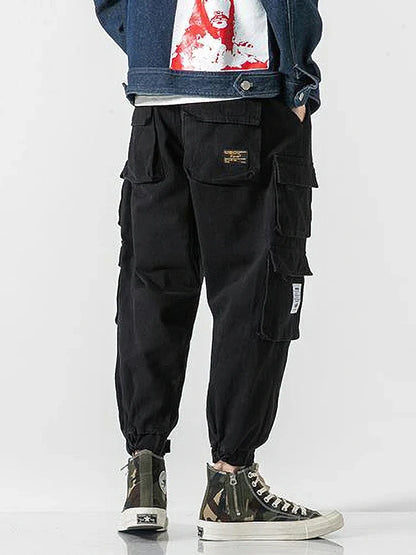 Korean Streetwear Cargo Jogger Pants Men Joggeing Loose Casual Sport Ankle-Lenght Trousers Fashion Sweatpants Male