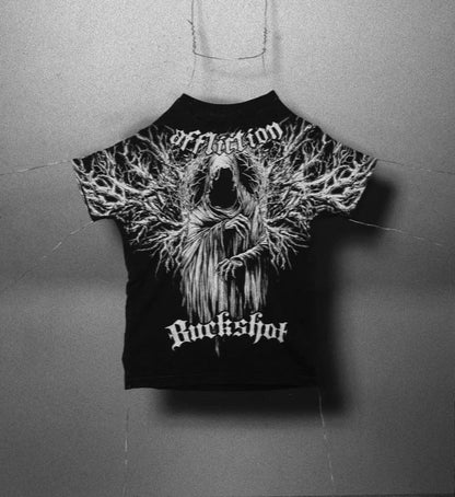 Y2K Gothic T Shirt Haunted Mound Ghost Skull Pattern Streetwear Men Women Harajuku Hip Hop Vintage Unisex Cotton Short Sleeve