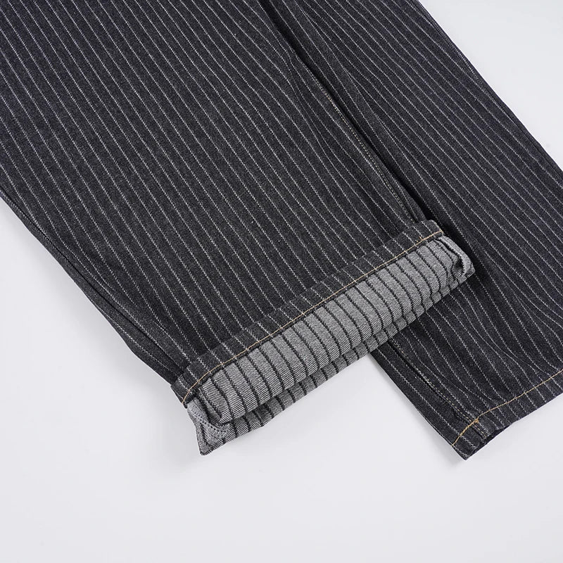Women Striped Relaxed Fit Jeans Retro Low Rise Wide Leg Denim Pants Grunge Loose Trousers 2026 Spring Y2K Clothes 2026