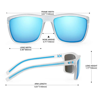 Polarized Sunglasses for Men Shades Lightweight TR90 Frame UV400 Protection Square Outdoor Trave Driving Sun Glasses